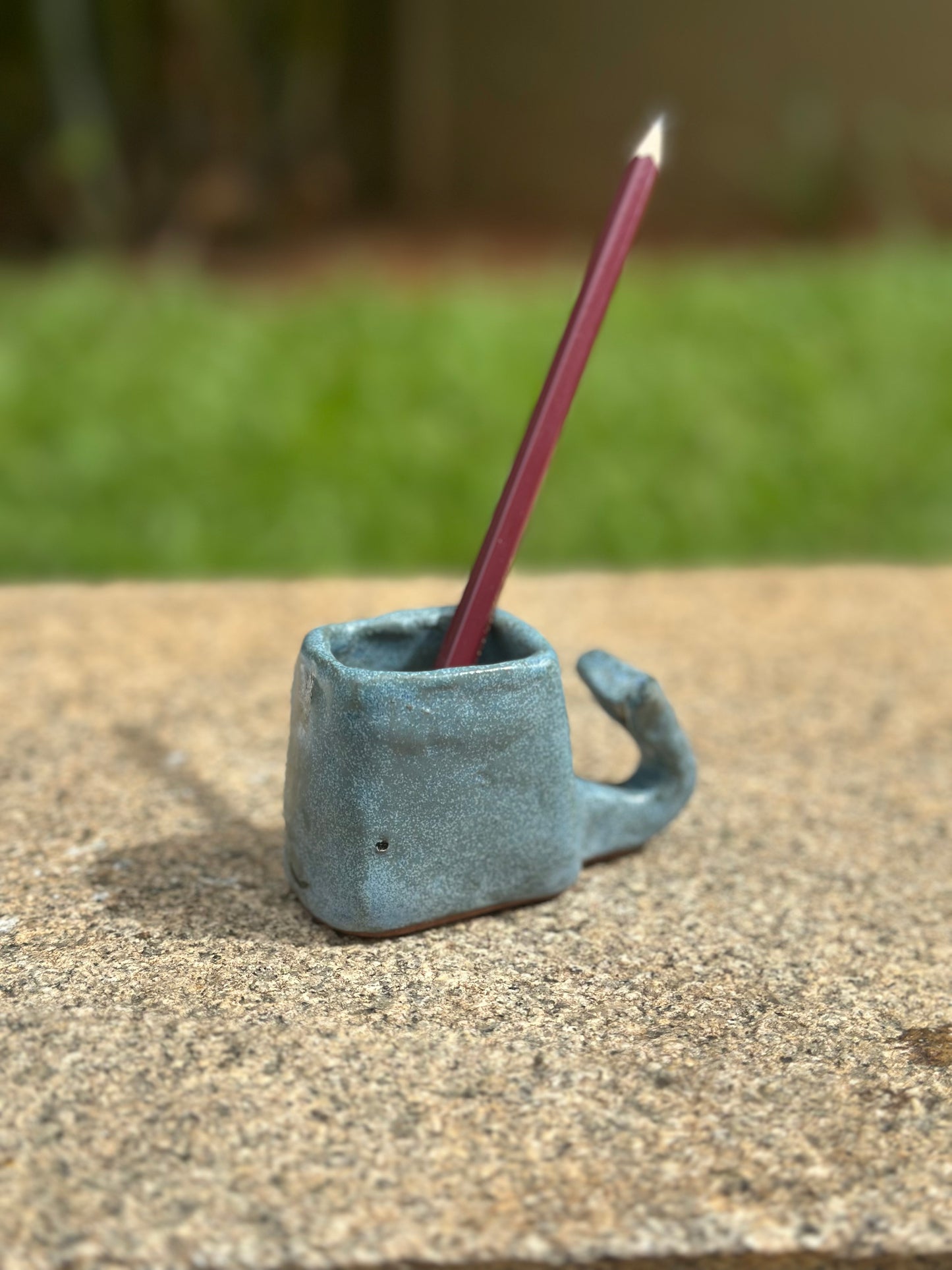 Whale Tail Ceramic Pencil Stand