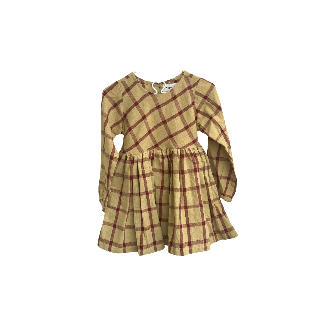 Checked Tie-Back Dress