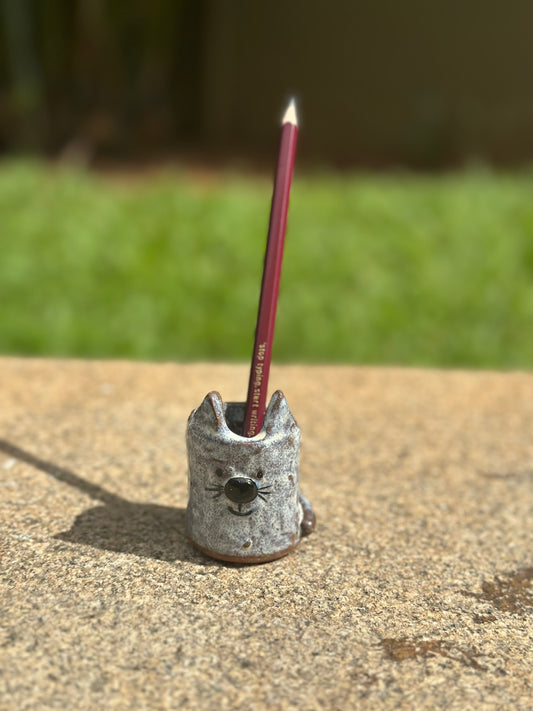 Curious Cat Ceramic Pencil Stand